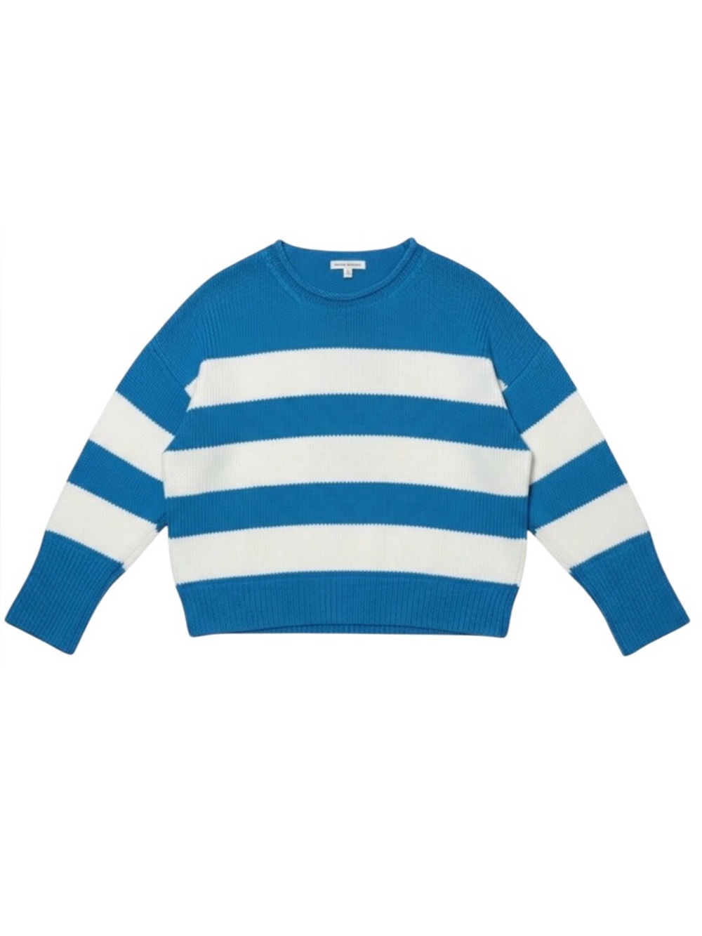 Banana Republic Cotton Roll Neck Sweater Blue White Stripe‎ Oversized Size Large